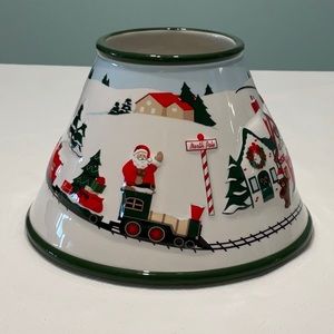 The White Barn Candle Co. New Albany, Ohio Ceramic Candle Topper Christmas Scene